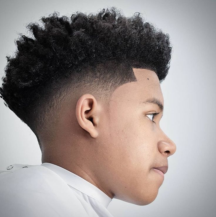 Afro Puff with Line Detail for school boys 