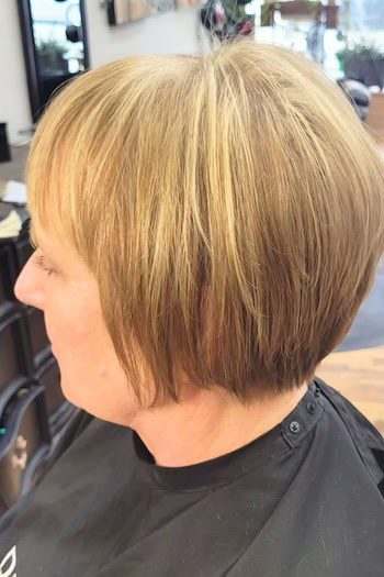 Short tapered bob with bangs