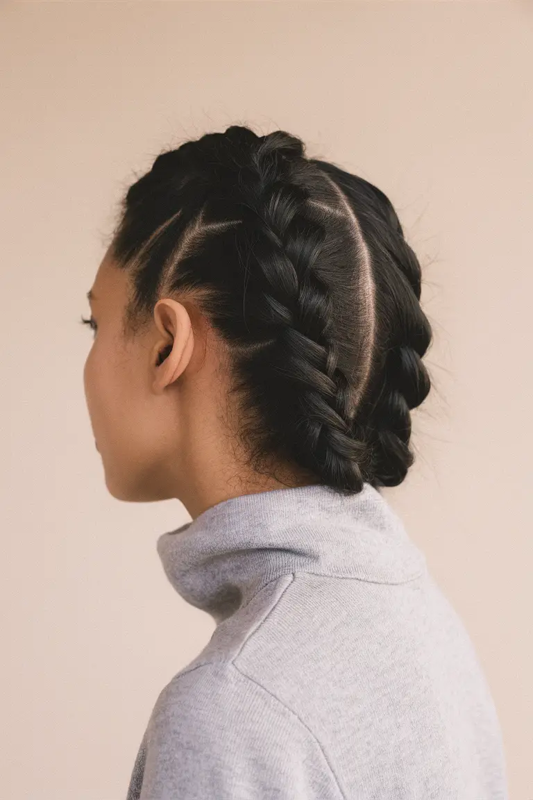 Chic double Dutch braids hairstyle