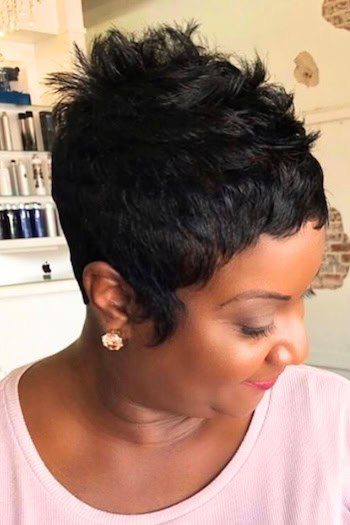 Short tapered textured pixie