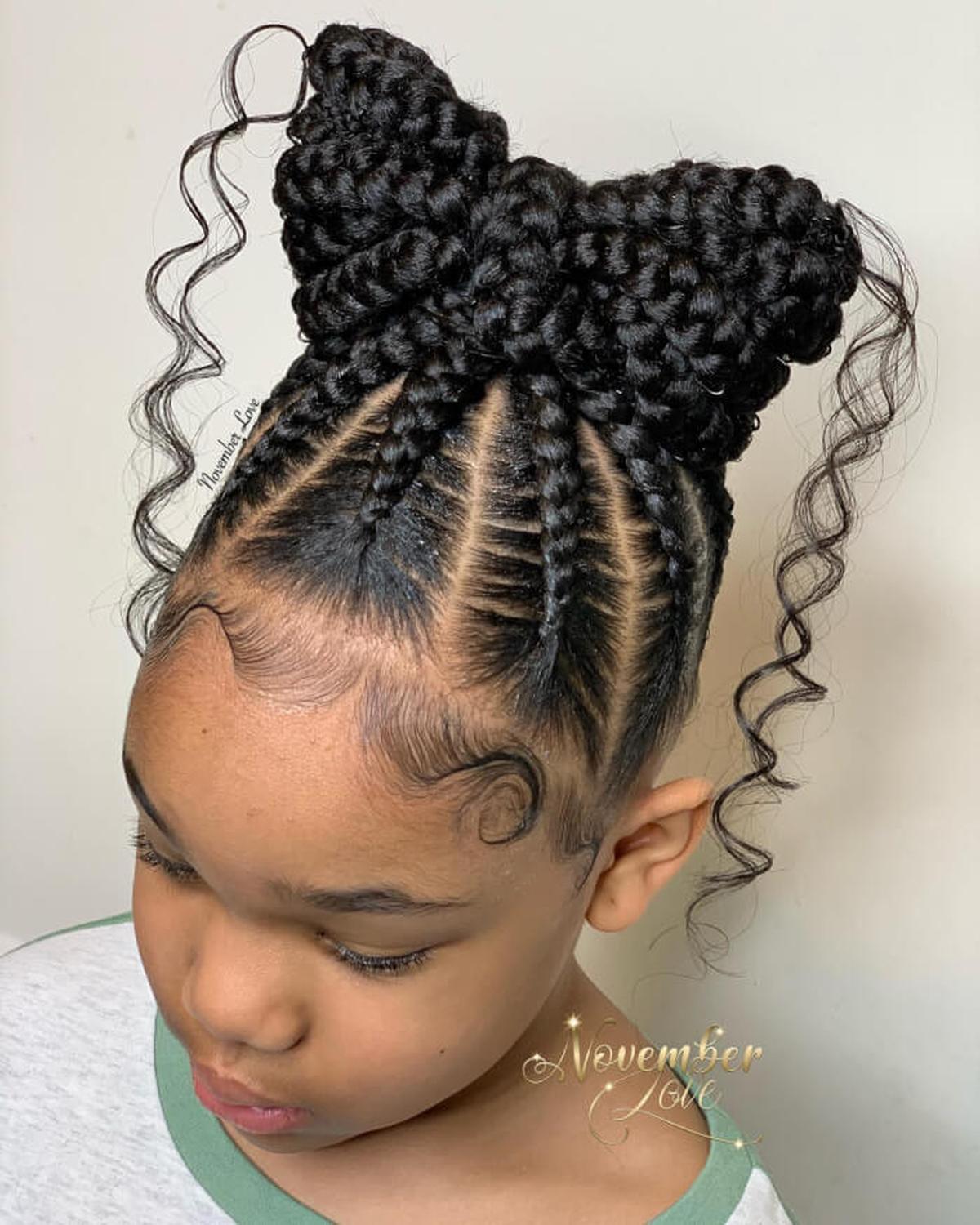 Double High Braided Ponytails