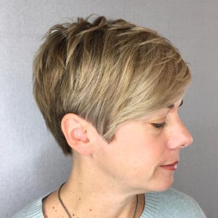 Short textured blonde pixie