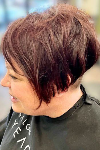 Short stacked bob with undercut
