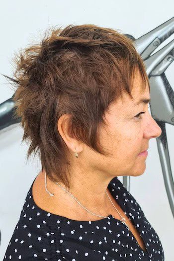 Messy textured pixie mullet