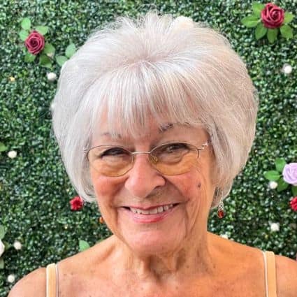 Soft bouffant bob with bangs