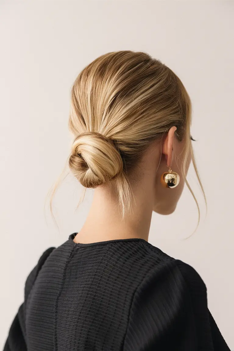 Sleek low bun professional hairstyle