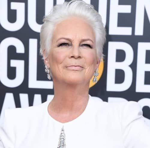 Short Bob Brushed Back Gray Hair
