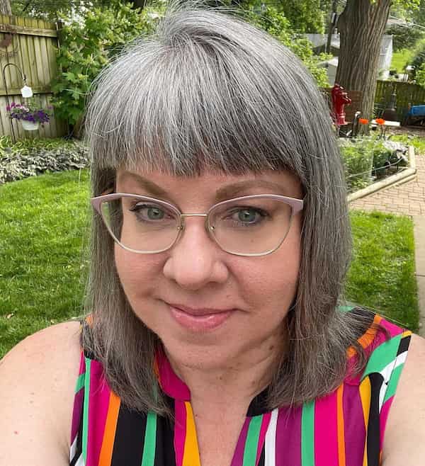 Bob with Fringe Gray Hair