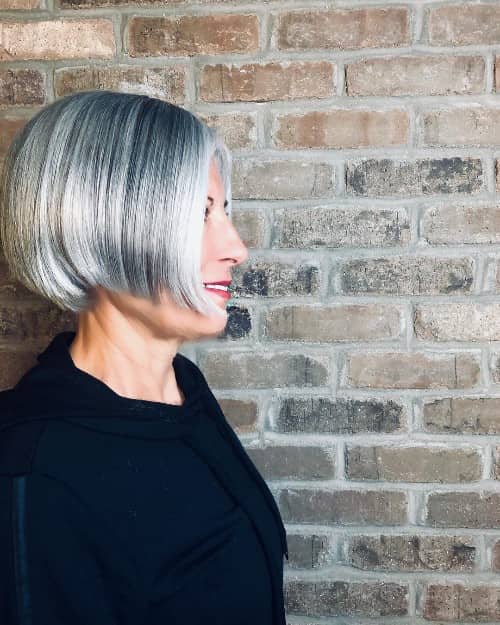Chin Length Bob Gray Hair