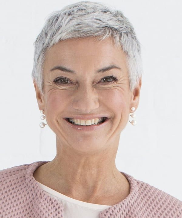 Cropped Pixie Haircut for Gray Hair