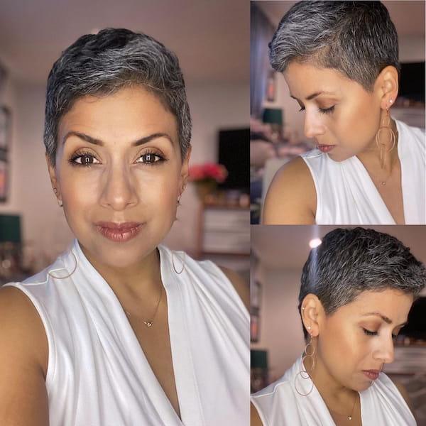Flat Pixie Haircut Gray Hair