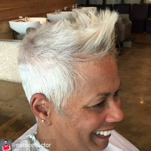 Ladies Fauxhawk Gray Hair