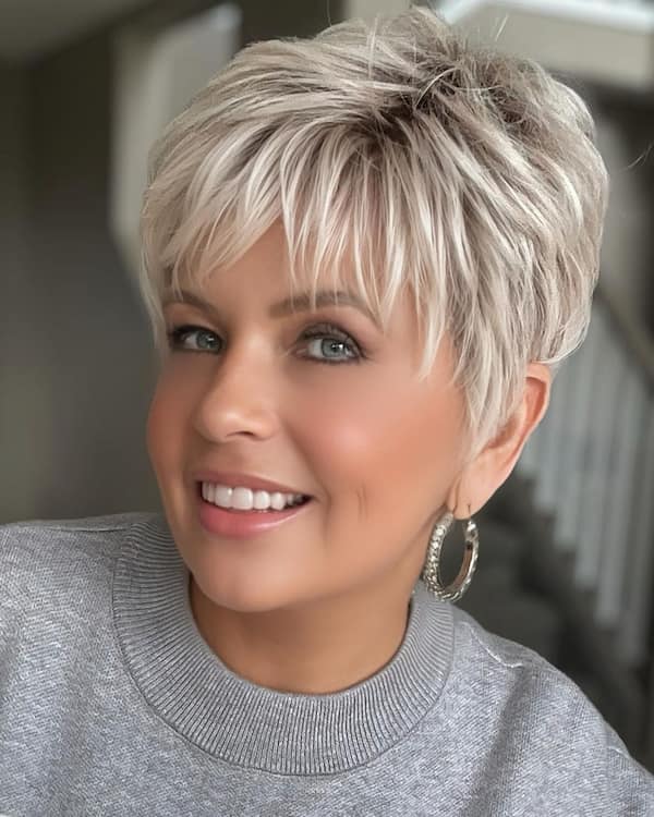 Pixie with Bangs and Multidimensional Layers