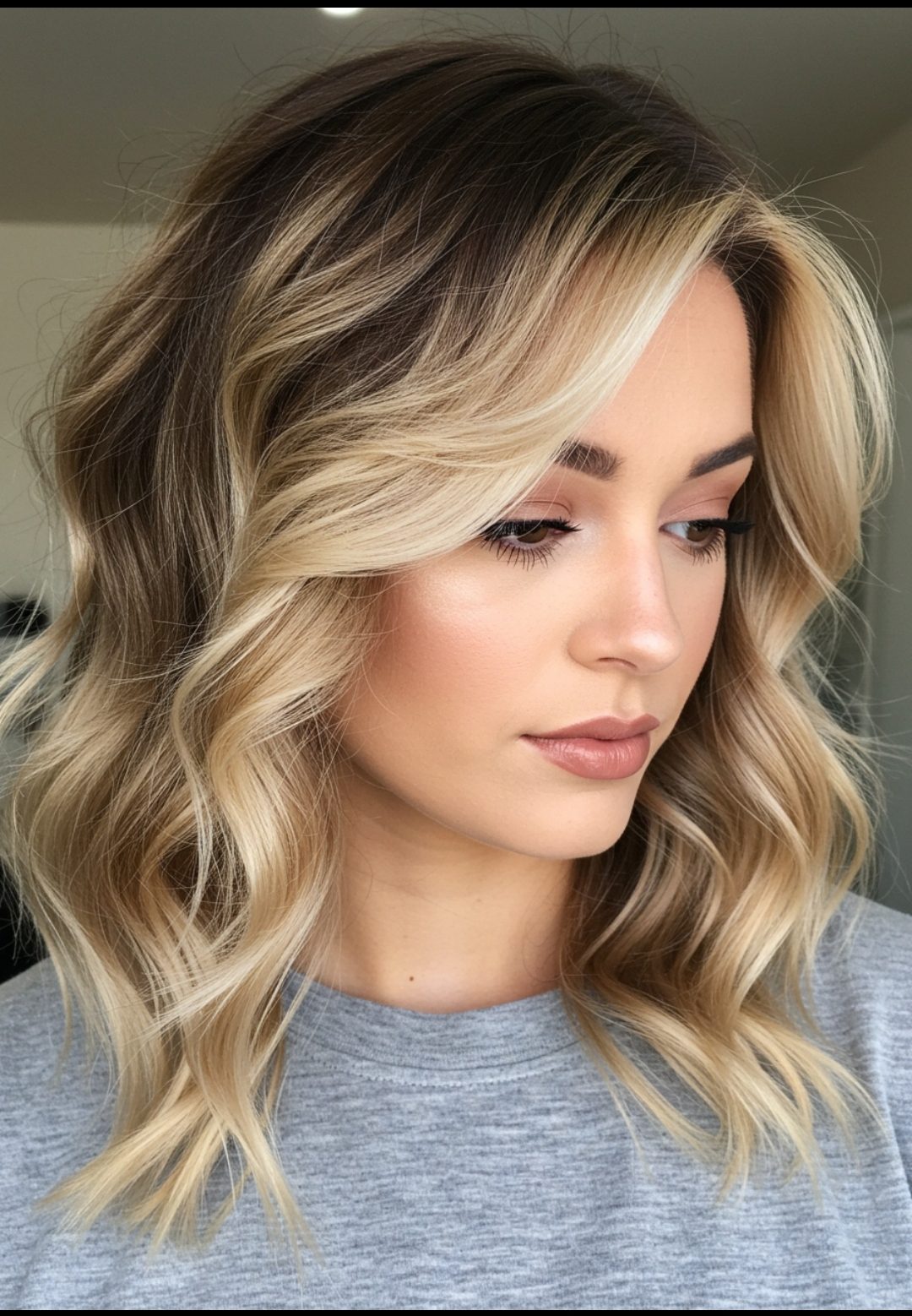 Money piece blonde highlights