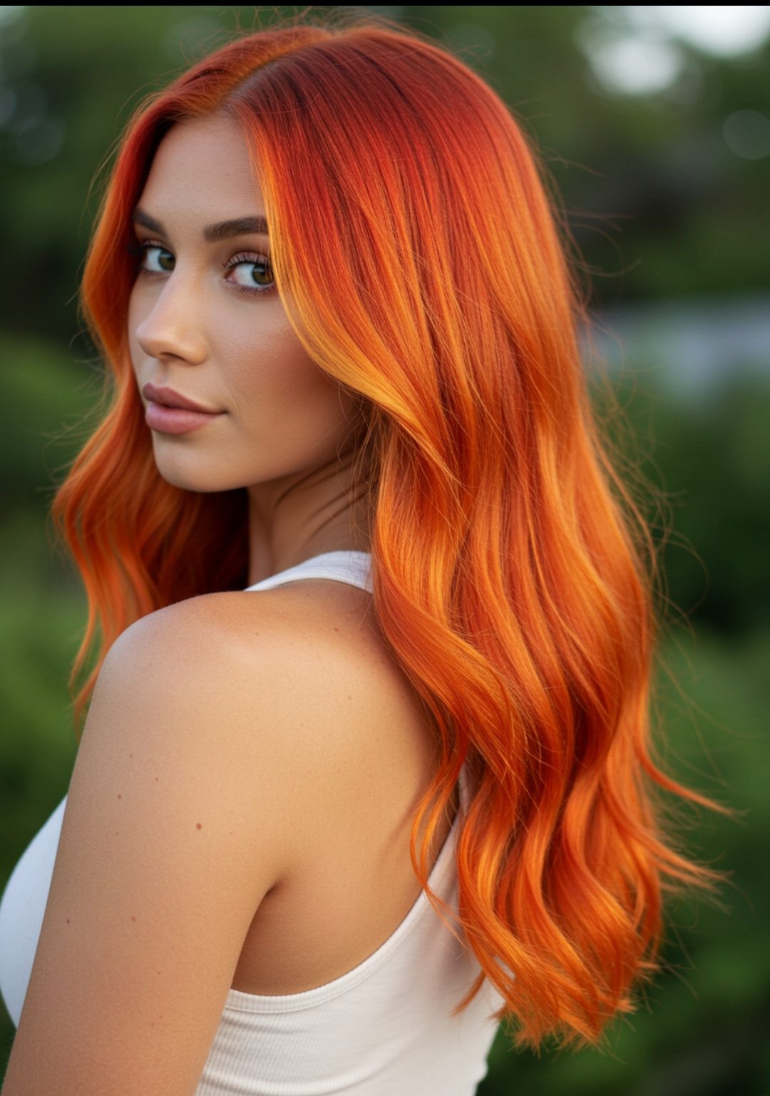 Sunset orange ombre
