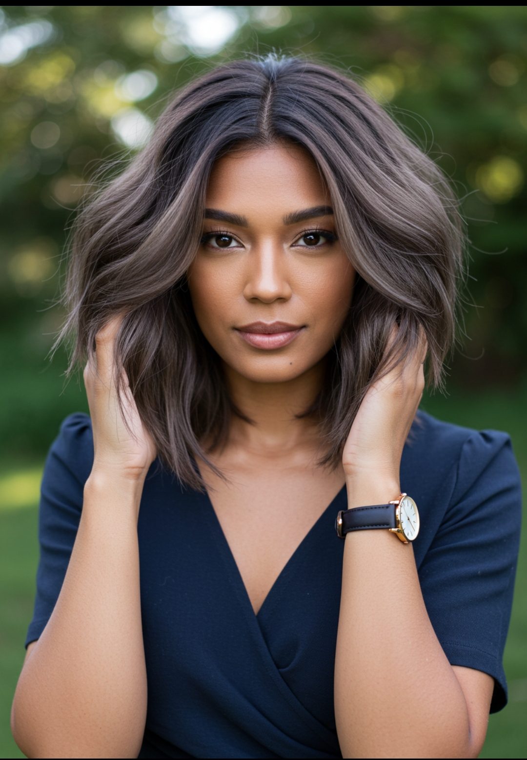 Ash brown hair color