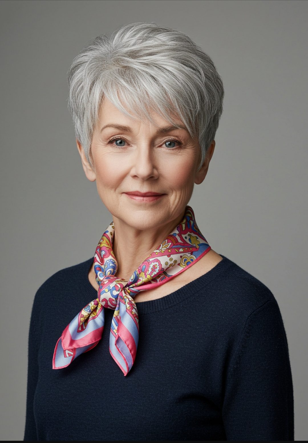 Pixie Haircut Short Sides Gray Hair