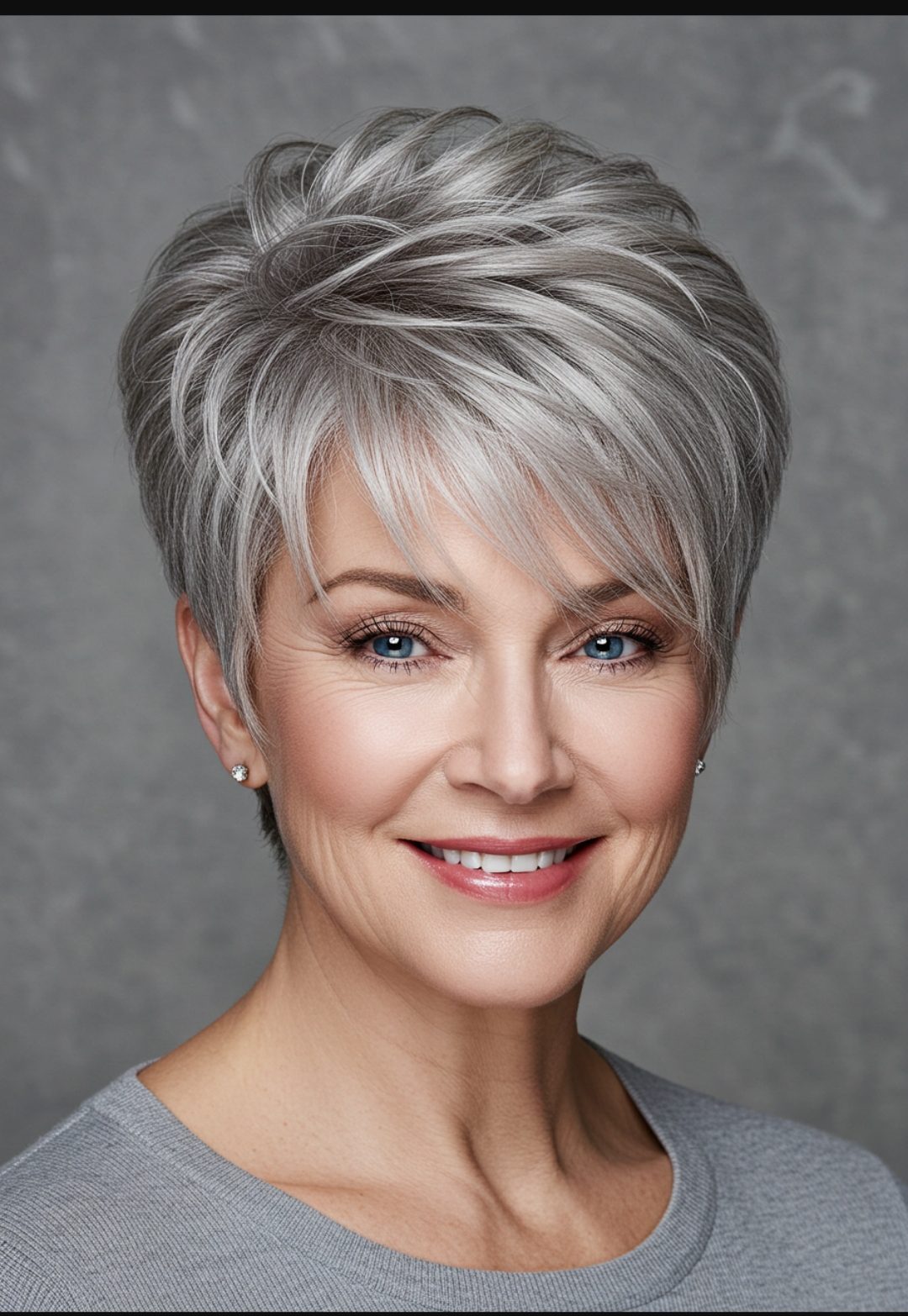 Textured Layers Pixie Gray Hair