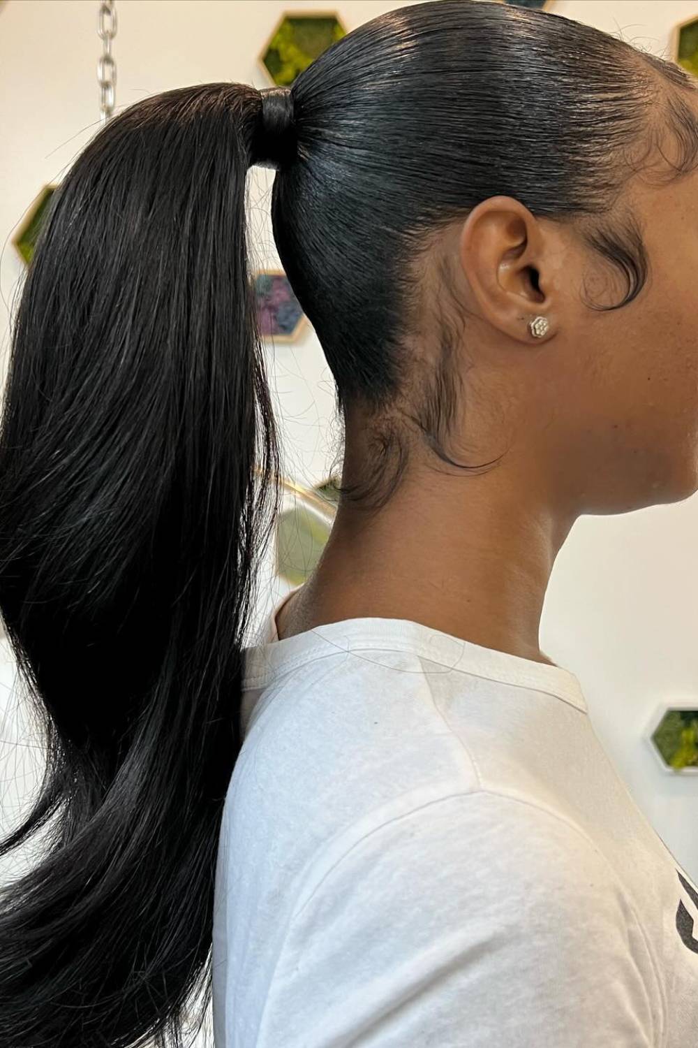 Sleek high ponytail
