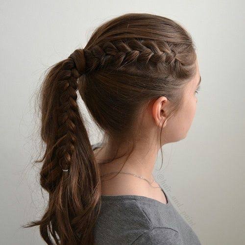 Braided Ponytail for school girls 
