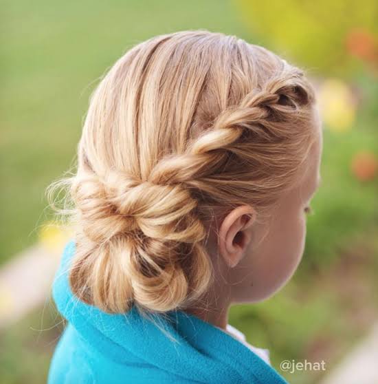 Low Twisted Bun for school girls 