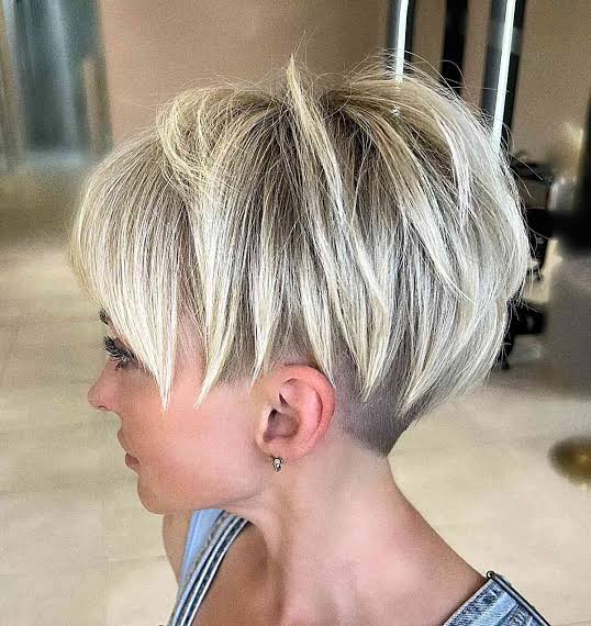 Pixie with Undercut Gray Hair