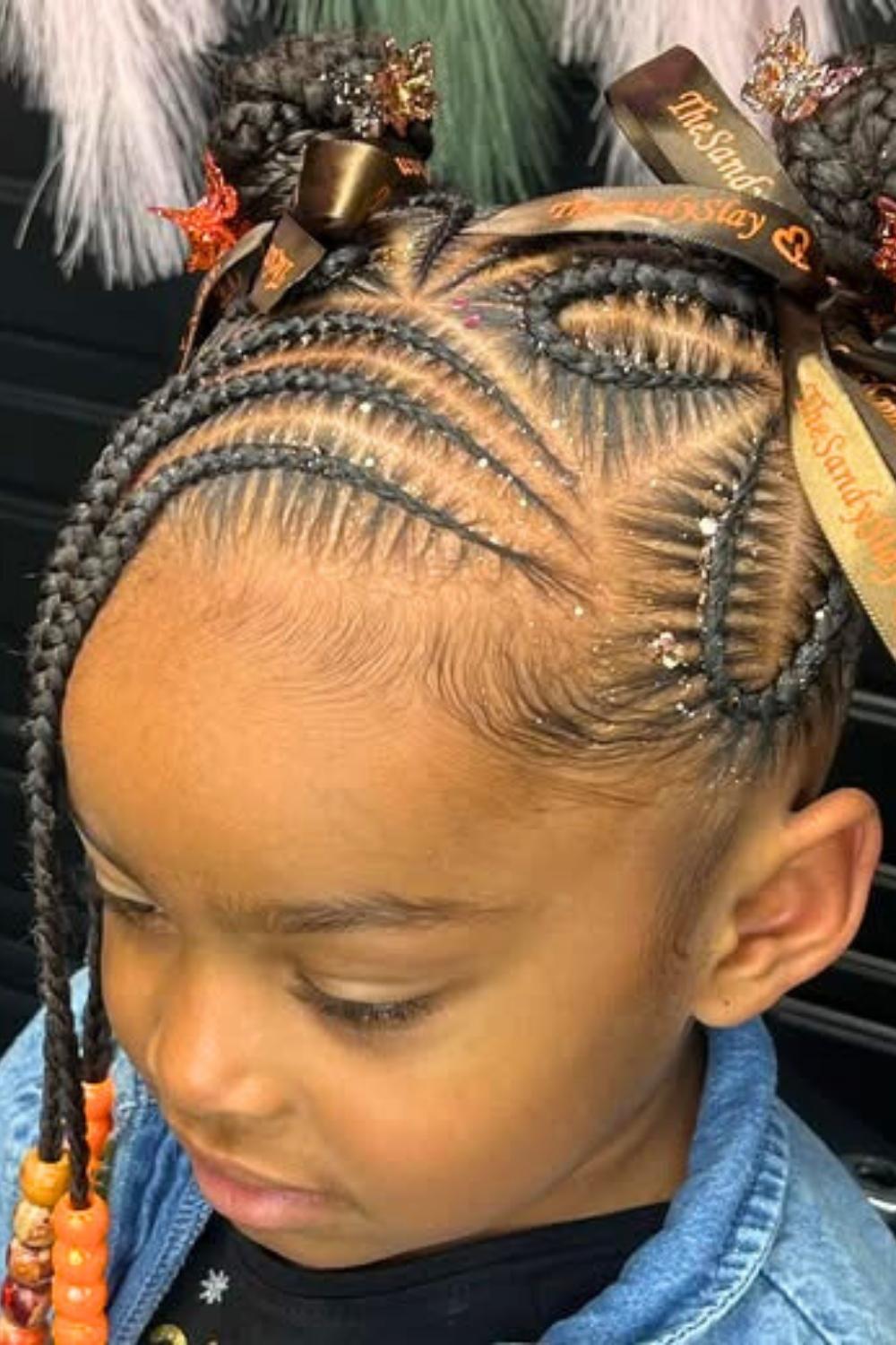 Festive Finesse - Intricate braids with metallic beads