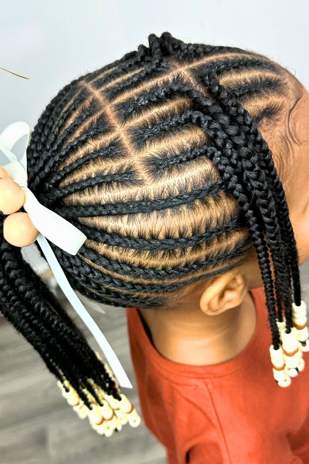 Ribboned Whimsy - Zigzag braids with ribbon beads