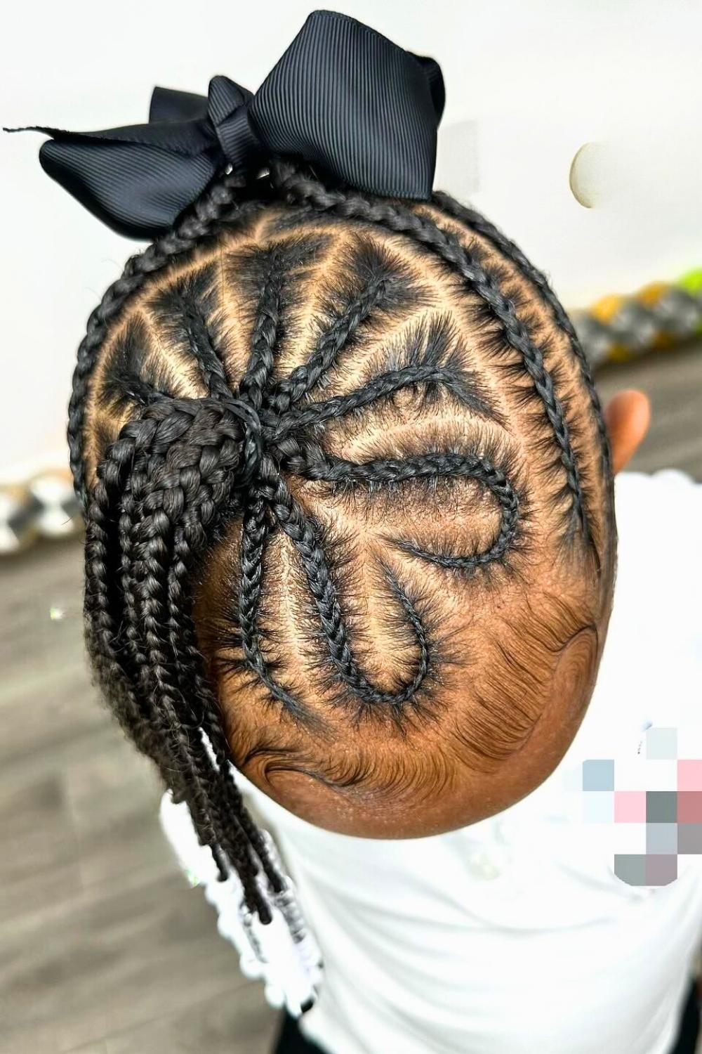 Elegant Swirls - Curved braiding patterns with pearl beads