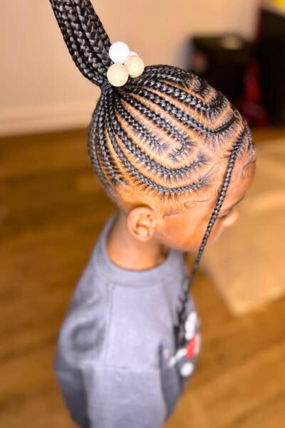 Top Bun Twist - High bun with colorful beads