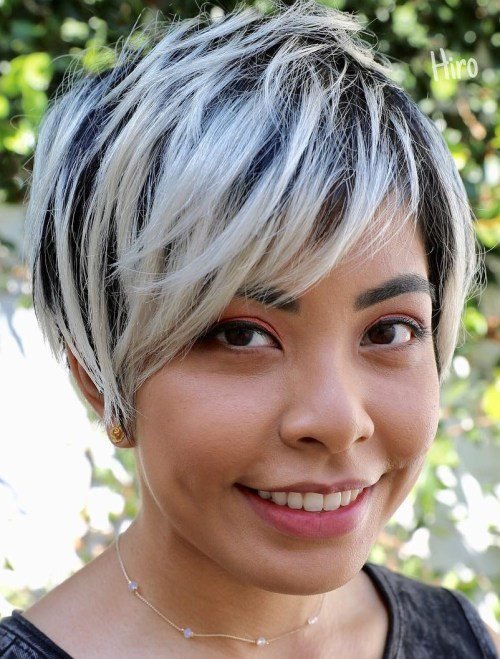 Bleached textured pixie hairstyle