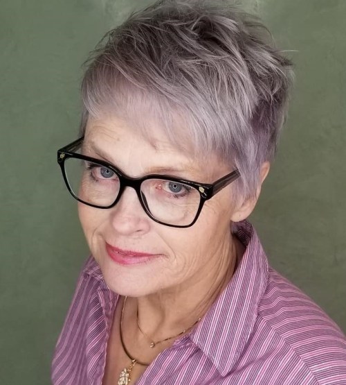 Delicate Purple Spiky Pixie