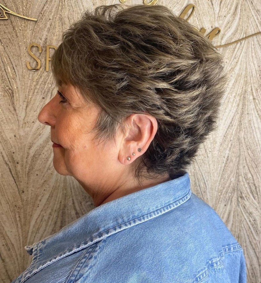 Shaggy Pixie with the Ends Back and Up