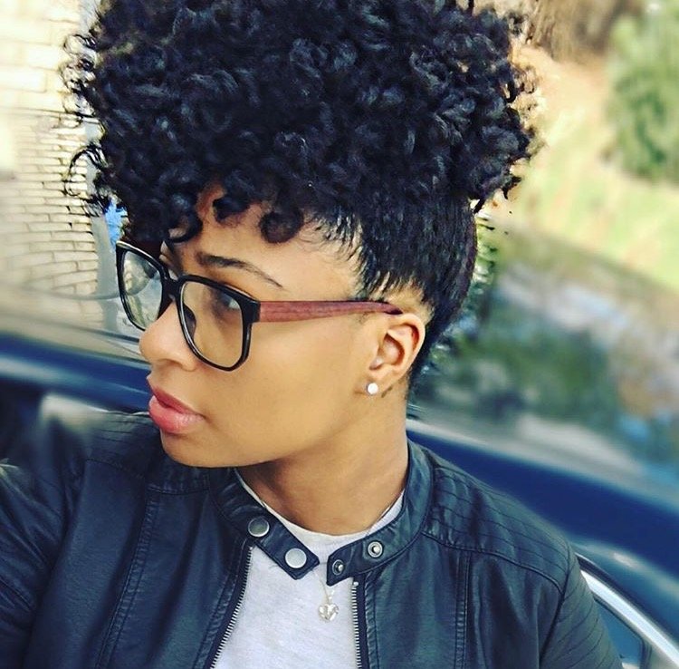 Front afro bun on natural hair