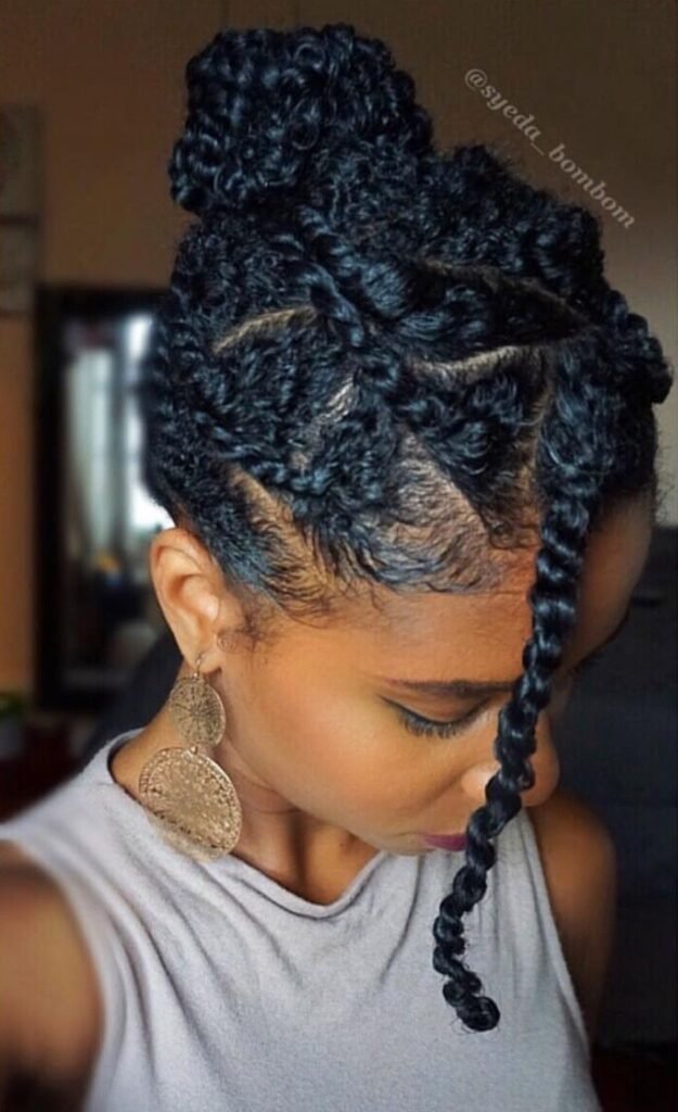 Simple twist style on natural hair