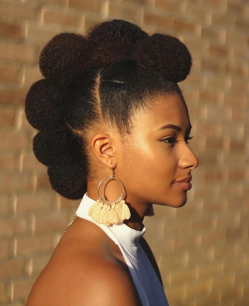 Mohawk style on short natural hair
