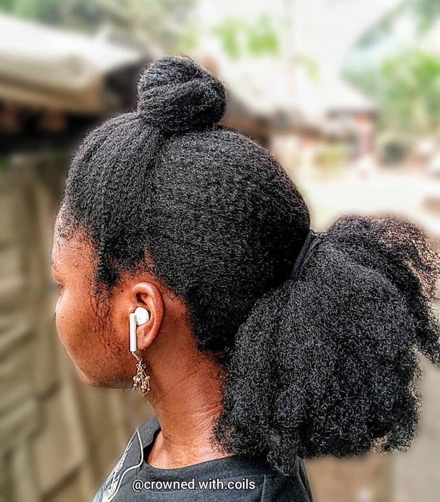 Front and back packed natural hairstyle
