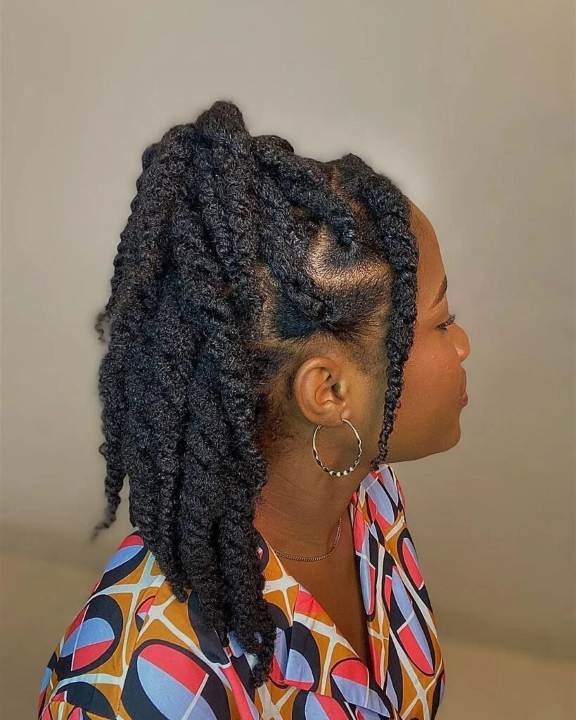 Two-strand twists on short natural hair