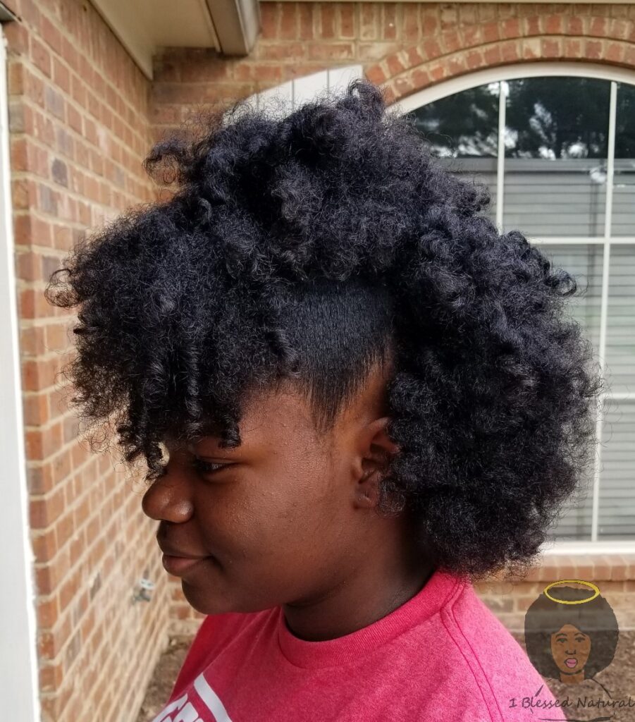 Mohawk natural hairstyle with tapered sides