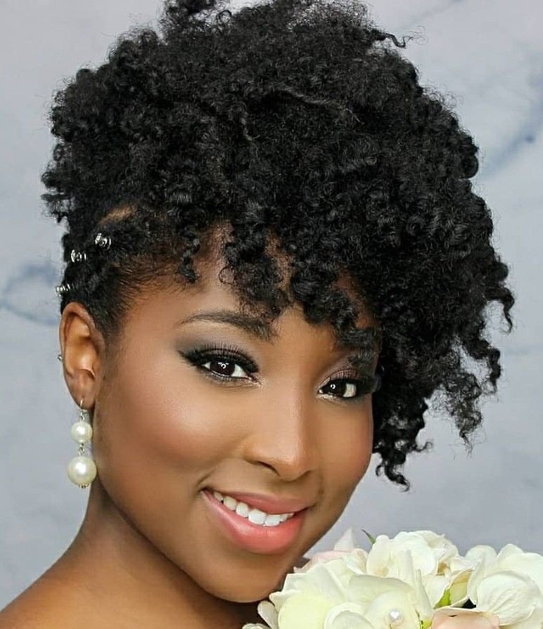 Bridal natural updo with accessories