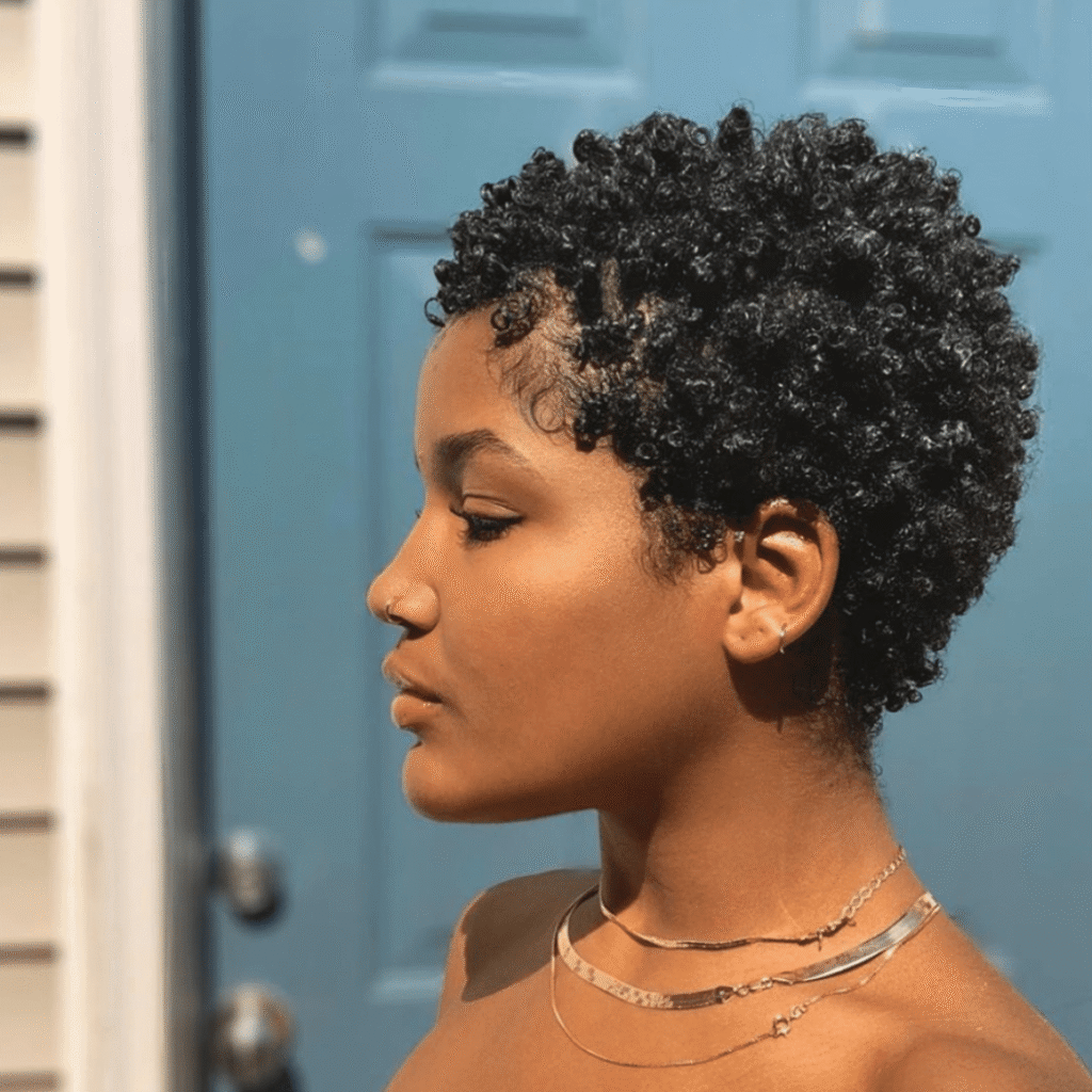 Sponge curls on short natural hair