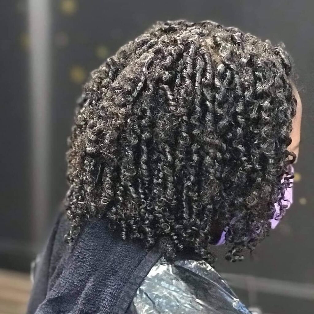 Wash and go finger coils on natural hair